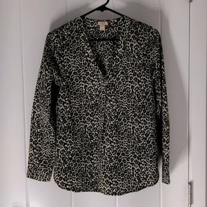 Leopard print blouse, j.crew top,